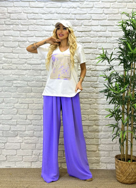 Feel Good Graphic Tee & Wide-Leg Pants Set