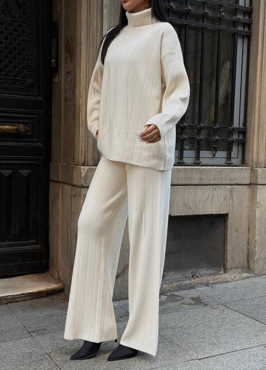 Ribbed Turtleneck Lounge Set