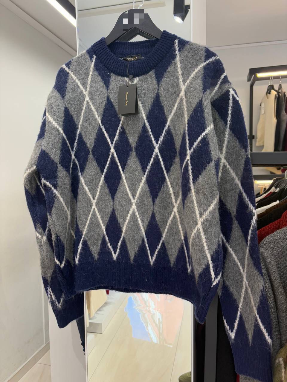 Argyle Knit Pullover Sweater