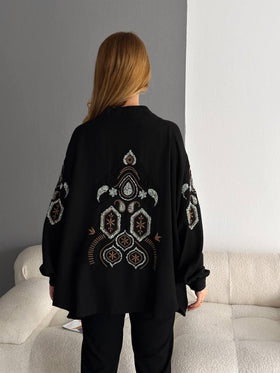 Embroidered Oversized Shirt Rose blouse