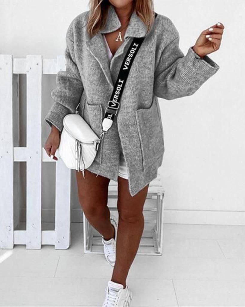 Oversized Knit Lapel Jacket