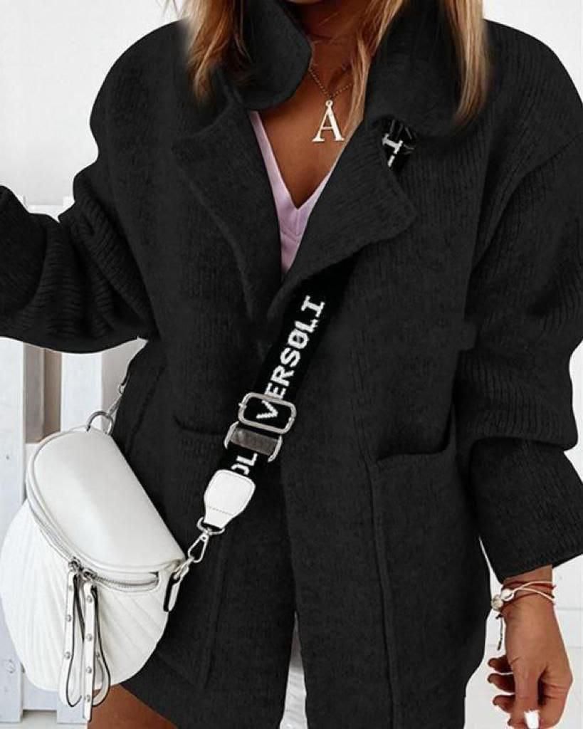 Oversized Knit Lapel Jacket