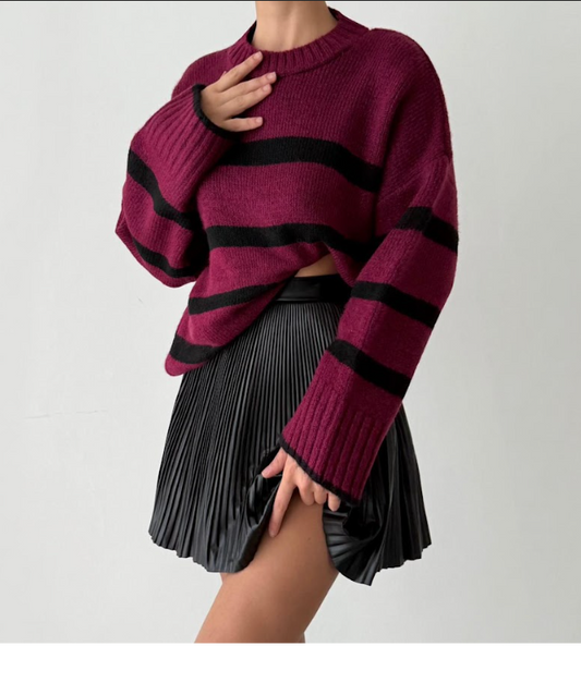 Striped Oversized Knit Sweater