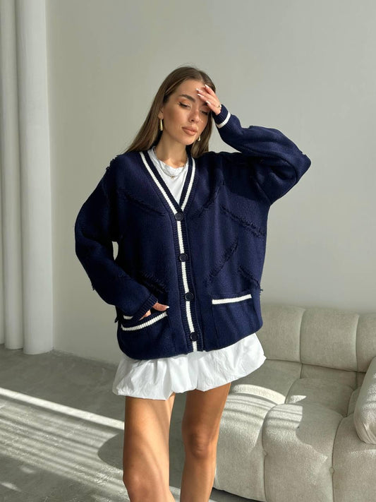 Oversized Collegiate Cardigan - 3almouda