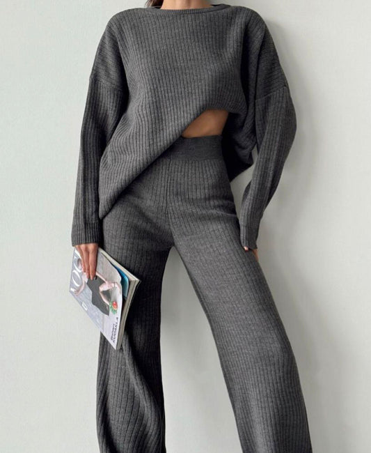 Ribbed Knit Lounge Set