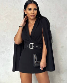 Dress Belted Cape Blazer