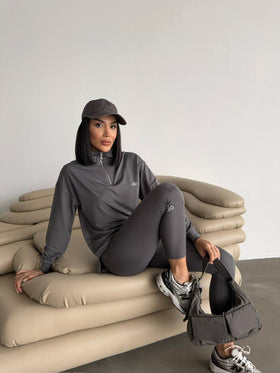 Athleisure Zip-Up Tracksuit Set