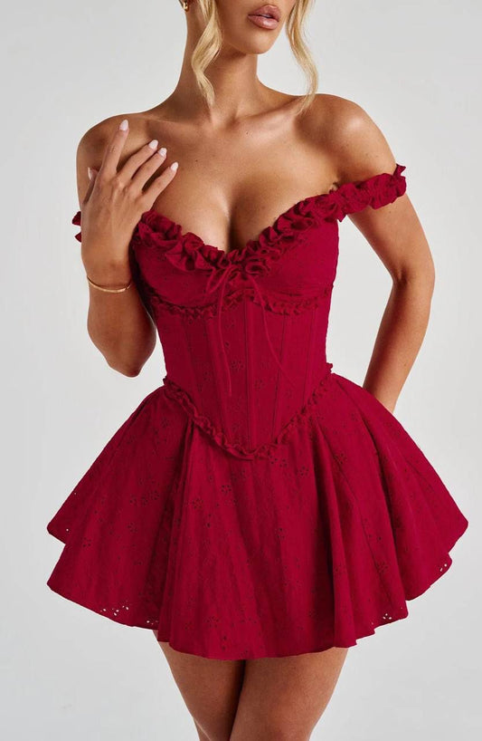 Off-Shoulder Corset Mini Dress