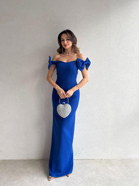 Dress Off-Shoulder Bow Detail Evening