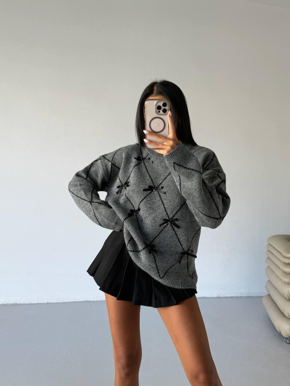 Ribbon Lattice Sweater