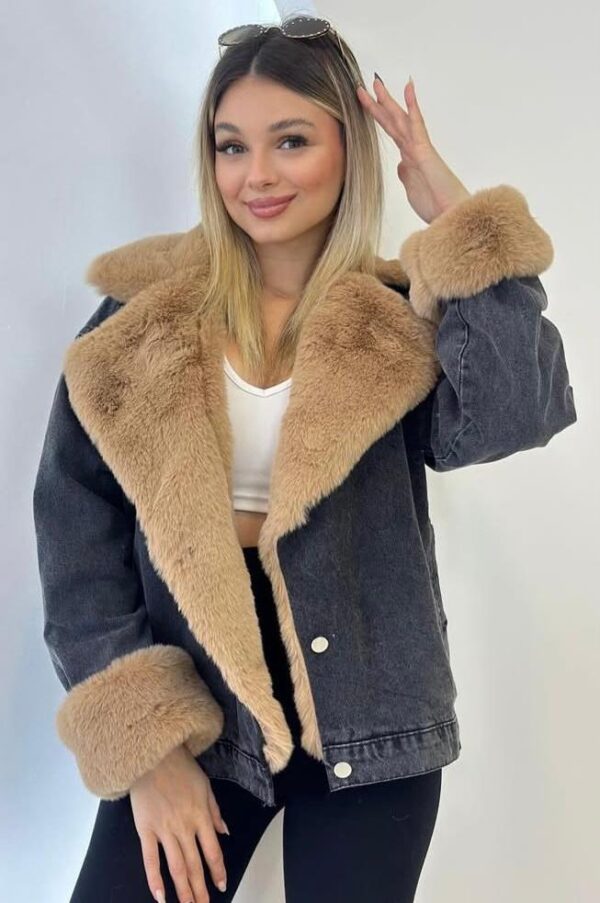Faux Fur Denim jackets - Image 3