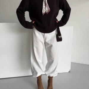 Paris Knit Blouse with Scarf