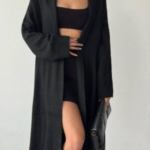 Midnight Grace Long Knit Cardigan