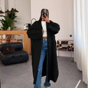 Oversized Long Knit Cardigan Coat